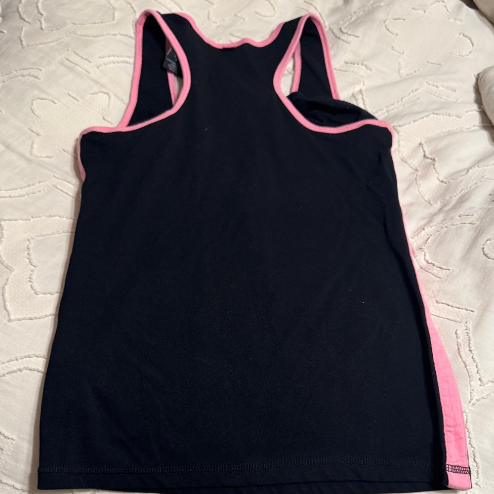 Harley-Davidson Women's  Race Back Black Tank Top with Pink Trim - Picture 3 of 4